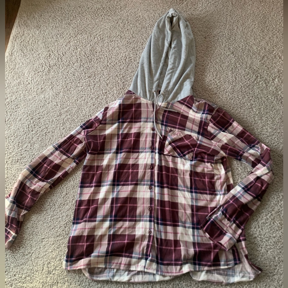 Purple flannel with hood